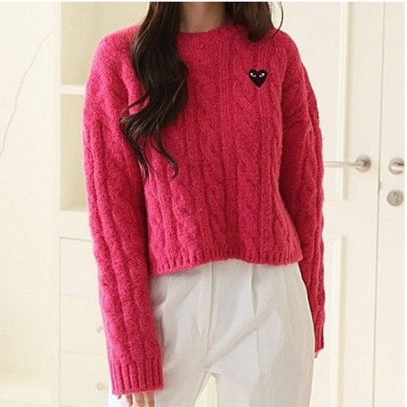 꼼데가*송 크롭 리사 울 라운드