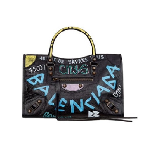 발렌시아가 블랙 그래비티 클래식 미니 CITY 토트백