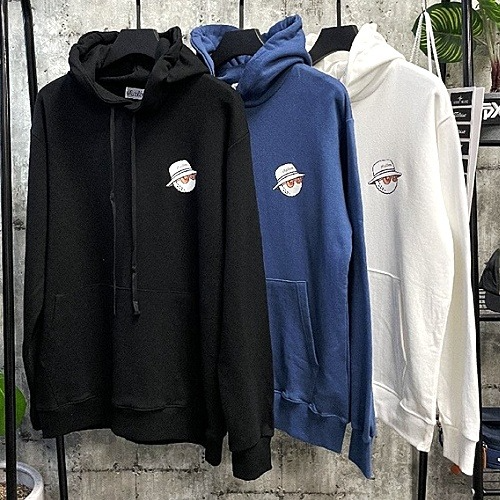 말* 화이트 버킷 후드 - 기모