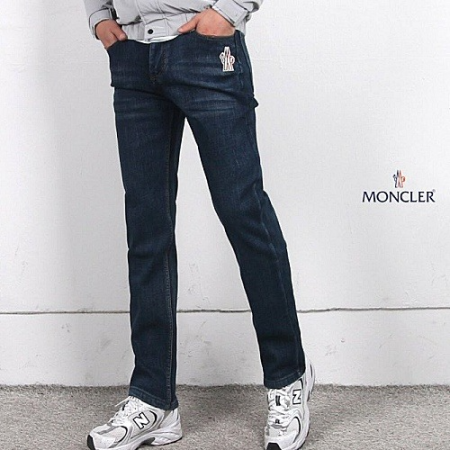 몽클*어 MONCLER 빅로고패치 워싱 기모 데님팬츠