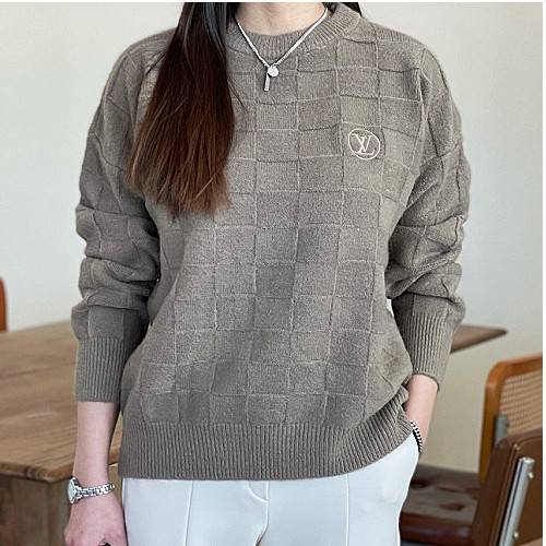 루이*통 격자 니트