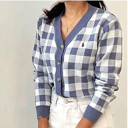 폴로 POLO 사각체크 가디건