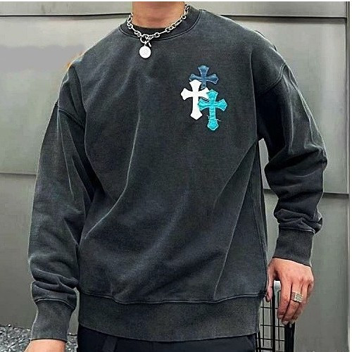 크롬*츠 Chrome Heats 크로스패치 스틸장식 맨투맨