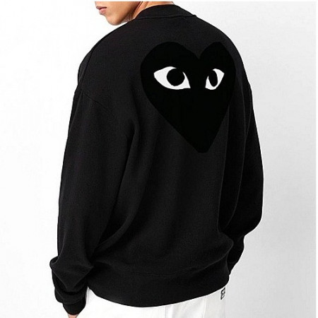 꼼데가*송 백 블랙 하트 맨투맨