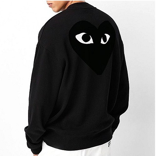 꼼데가*송 백 블랙 하트 맨투맨