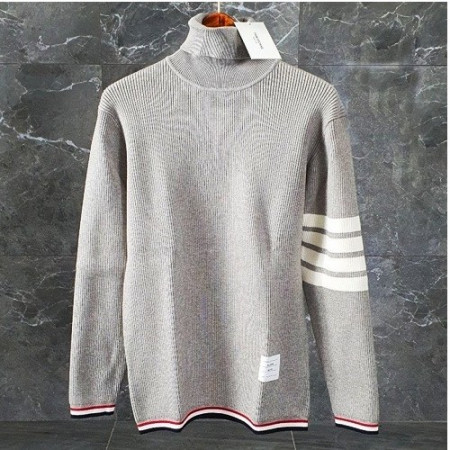 THOM BROWNE 밀라노 삼색 4-BAR 목폴라 니트