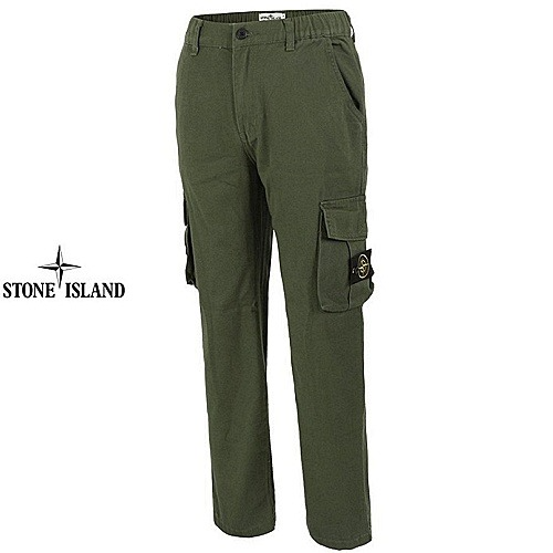 [STONE ISLAND 세미 와이드 카고 팬츠