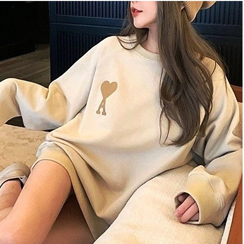 AMI 빅하트 자수 기모 맨투맨