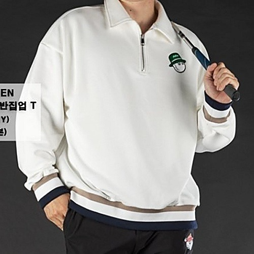 MALBON 와이드 카라 반집업 T