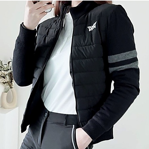 P*G 니트2선 방풍 패딩