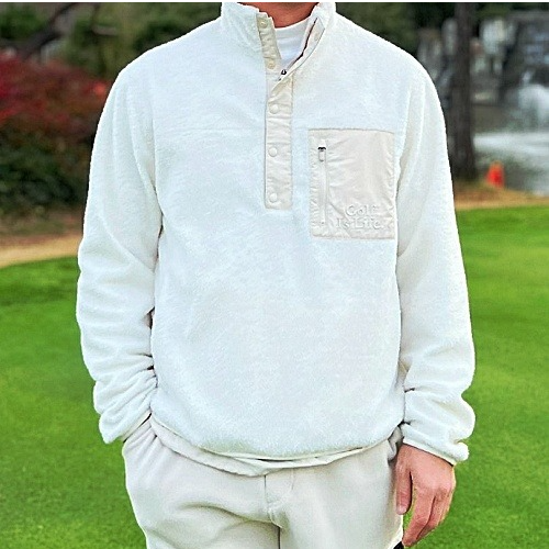 말* 플리스 하프집업 티셔츠