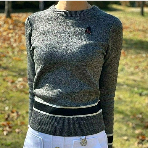 마크&*나 우먼 넥 카모 니트