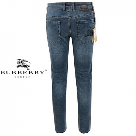 BURBERRY 프린트 나염 진청 슬림 일자진