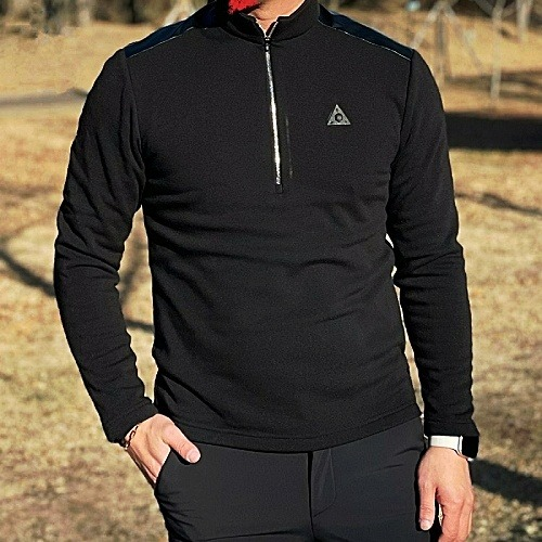 P*G 윈터 스컬 하프 집업 티셔츠