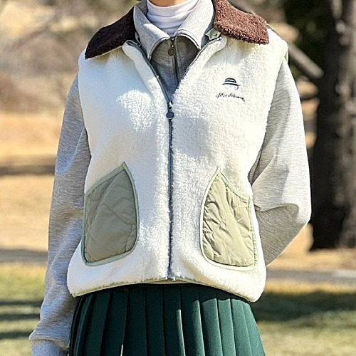 MALBON 플리스 패딩 베스트