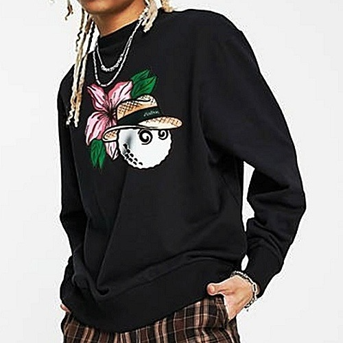 말* 플라워 스트로햇 맨투맨