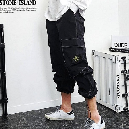 스톤아일*드 STONE ISLAND 스티치 카고 밴딩팬츠