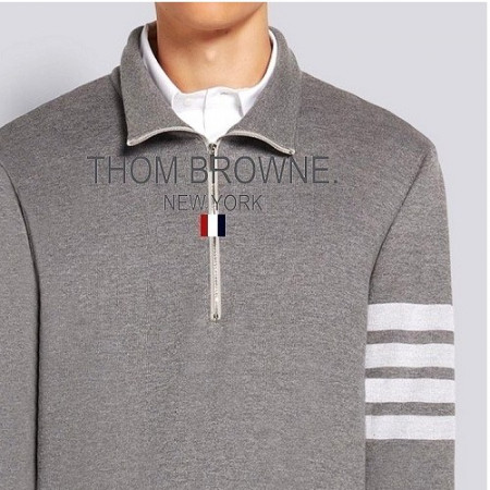 THOM BROWNE 시그니쳐 카라 4BAR 집업 니트