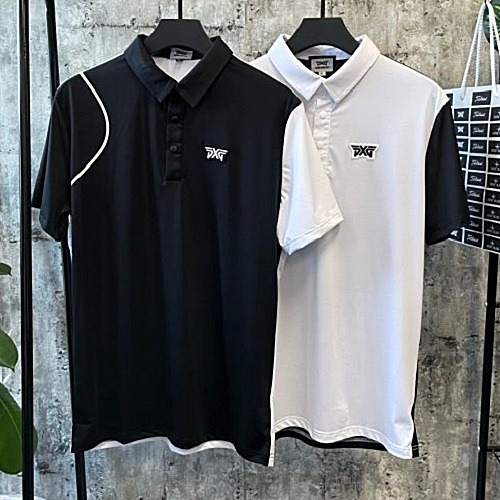 PXG BW배색 하프 카라티셔츠