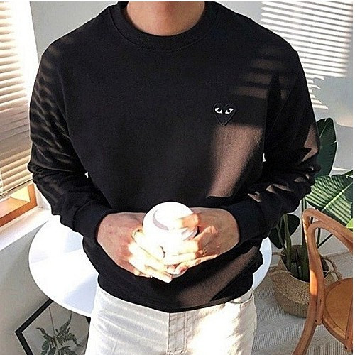 꼼데가*송 하트자수 맨투맨