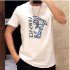VERSACE 블루 하프 로고 티셔츠