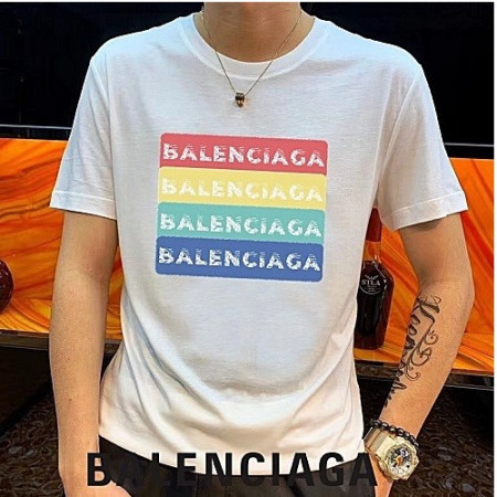 BALENCIAGA 4BAR 빈티지 레터링 로고 티셔츠