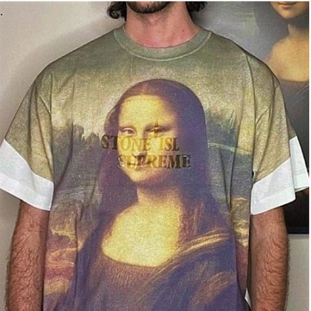 SUPREME x STONE ISLAND 모나리자 티셔츠