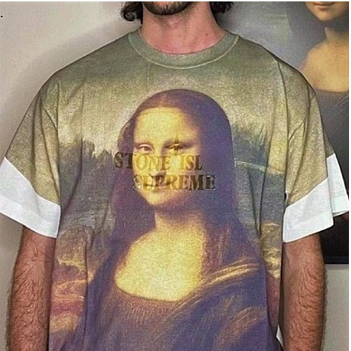 SUPREME x STONE ISLAND 모나리자 티셔츠