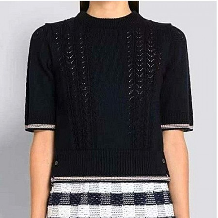 톰브*운 3선 시보리 라운드 반팔니트