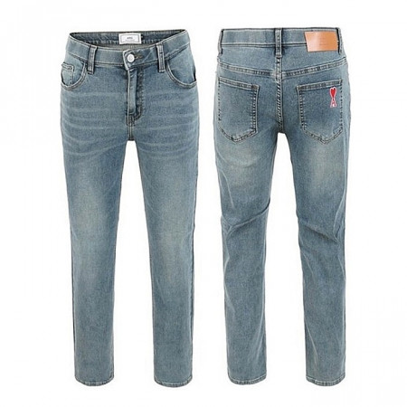 AMI 틴청 히든밴딩 슬림 일자팬츠