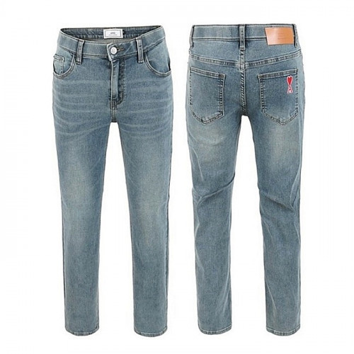 AMI 틴청 히든밴딩 슬림 일자팬츠