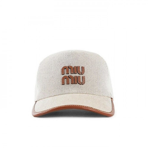MIUMIU 가죽패턴 자수로고 모자