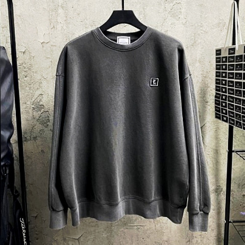 WOOYOUNGMI 피그워싱 로고 맨투맨 - 차콜