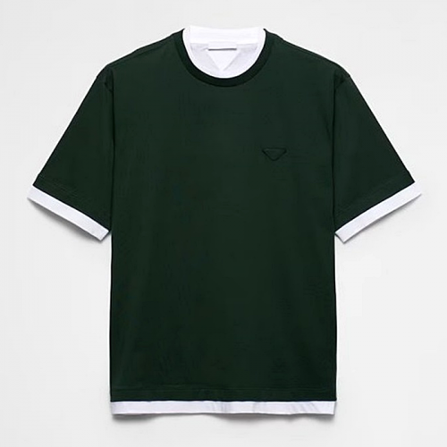 PRADA 레이어 콘트라스트 티셔츠