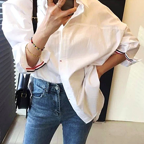 THOMBROWNE 빽 삼선 포인트 셔츠