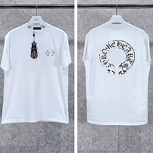 Chrome hearts 홀스슈 덧댐 백로고 티셔츠