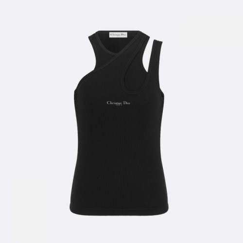 DIOR 언발란스 탱크 탑 - 블랙