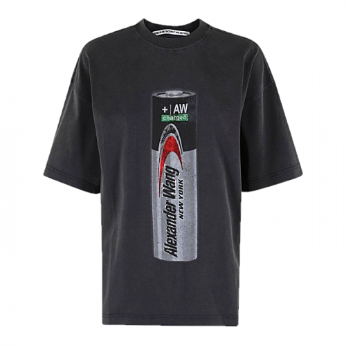 alexanderwang 배터리 로고 프린트 티셔츠