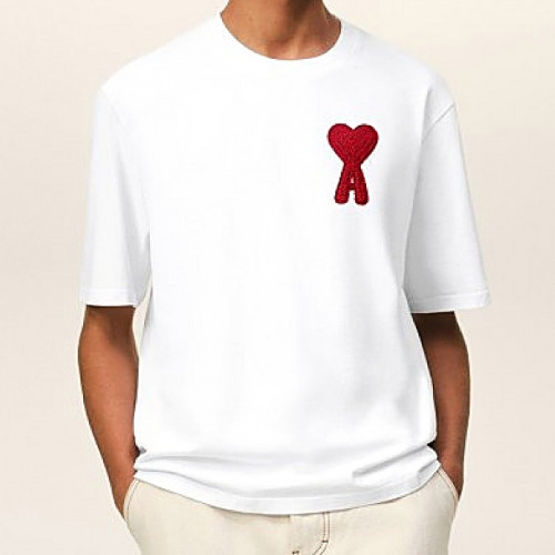 AMI 드 꾀흐 패치 반팔 티셔츠