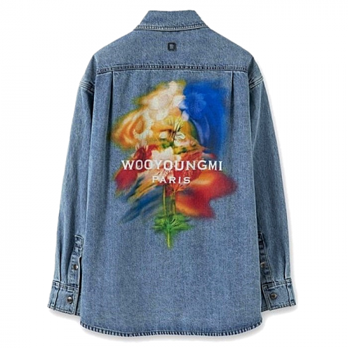 WOOYOUNGMI 스웨잉플라워 데님셔츠