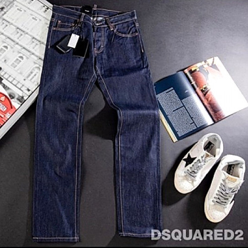 DSQUAR*D2 블랙텝 생지 데님진