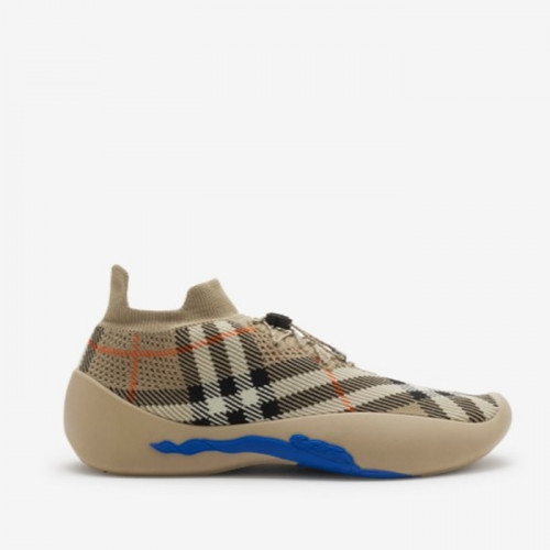 버버리 체크 니트 넵튠 스니커즈 - 샌드