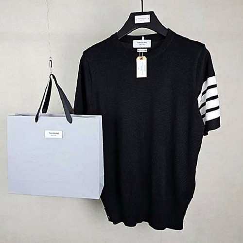 톰브*운 THOM BROWNE 사선완장 반팔니트 - 블랙