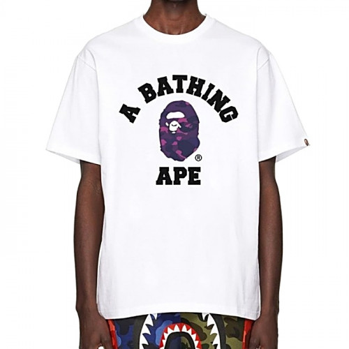 베이프 A BATHING 퍼플카모 메인티셔츠