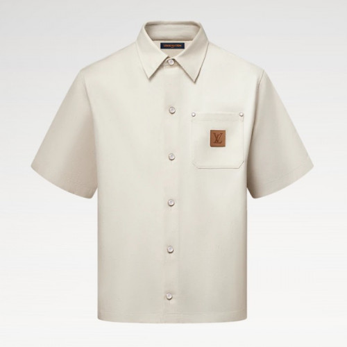 LOUIS VUITTON 실크 블렌드 쇼트 슬리브드 셔츠
