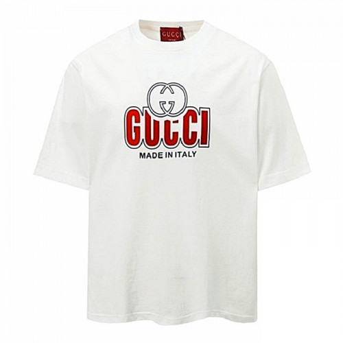 GUCCI 레더 레드로고 티셔츠