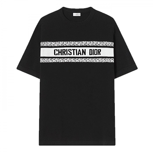 DIOR 오블리크 밴디드 니티드 티셔츠