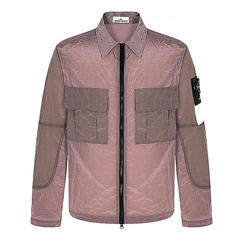 STONE ISLAND 나이론 메탈 립스탑 오버셔츠
