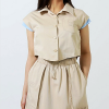 MIUMIU 레이어드 숏 셔츠 + 롱스커트 SET