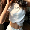 MIUMIU 코튼 로고 크롭 반팔 티셔츠
